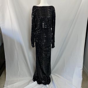 Vince Camuto Ruched Glitter Gown Size 14